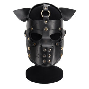 Black BDSM Head Harness with Removable Muzzle "Puppy Play"