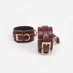 Brown Pink Leather Handcuffs Hera