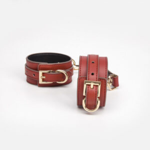Red Leather Handcuffs "Hera"
