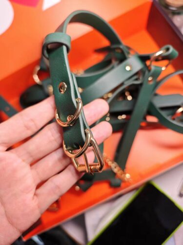 Leather Garter Harness“Lola” – Green photo review